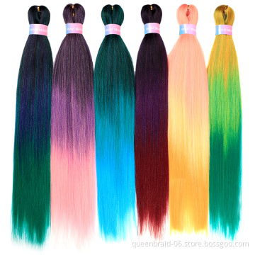 Wholesale Easy Braiding Hair  Pre Stretch Soft Yaki Synthetic Crochet Braid Hair Stretched